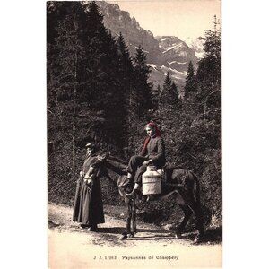 Paysannes De Champéry Vintage Postcard By Jullien Frères Genève Unused